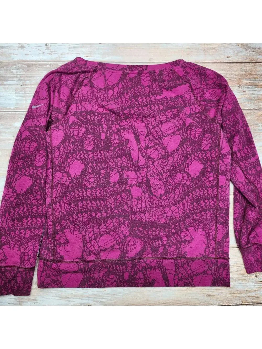 Nike Women's Pinky Purple Dri-FIT Long Sleeve Activewear Top - Large